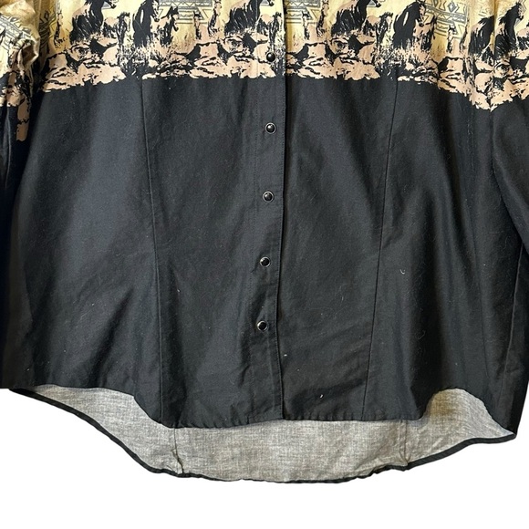 Roper Western Equestrian Cowgirl Horses V-Neck‎ Button Up Shirt Womens Plus 2X - Picture 5 of 9